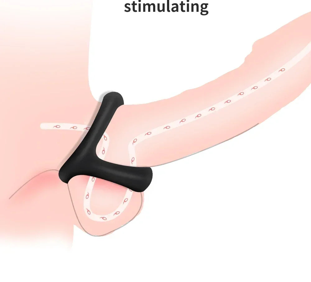 Silicone Penis Rings Cock Ring Erection Enhancing Triangular Penis Ring With Massage Beads Delayed Ejaculation Sex Toys For Men