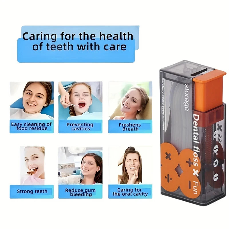 Automatic Dental Floss Storage Box Pop-Up Dental Floss Dispenser With 10Pcs Floss Dental Oral Hygiene Care Portable