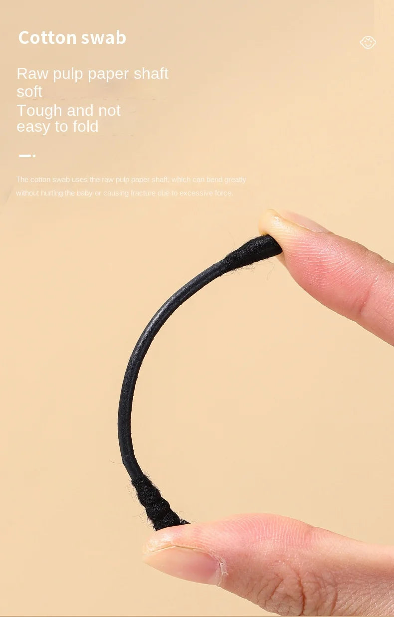 Boxed black cotton swabs Japanese earpick cotton swabs Clean Blackhead earpick disposable double-ended cotton swabs