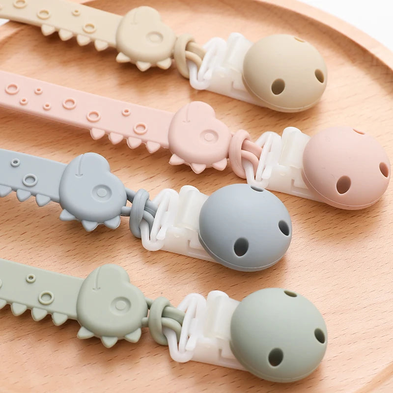 One-Piece Silicone Pacifier Clip Holder, Soft Flexible Pacifier Clips Binky Clips for Baby Boys and Girls, Baby Accessories