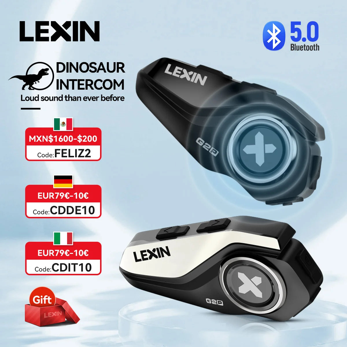 2023 Lexin-G2P Motorcycle Helmet Bluetooth Intercom Up To Pair 6 Riders&Big Button Design Exchangeable Pattern Shell 120KM/H
