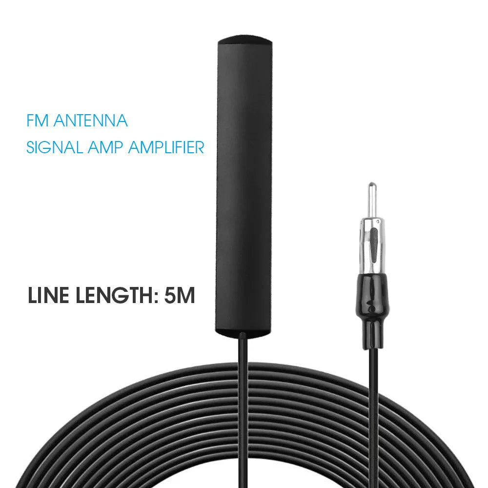 DC 5-12V Car Electronic Radio Antenna Car Hidden Amplified Antenna Signal Amplifier Booster Antena for Car Truck Motorcycle Boat