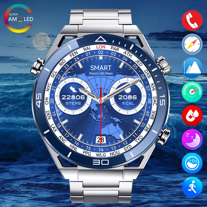 Smart Watches For Men Luxury NFC Smart Watch Men GPS Tracker Fitness B