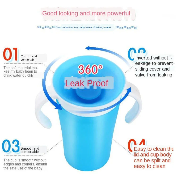 Magic Baby Cups Can Be Turned Baby Learning Drinking Cup Leakproof Child Water Cup Bottle 240ml Copos Learning Cup Baby Cup