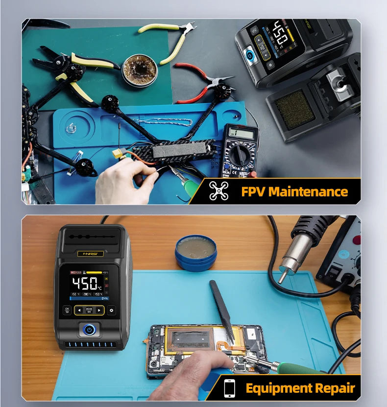 FNIRSI DWS-200 200W Rework Soldering Station C210/C245 Handle with Soldering Helping Hand Electronic Welding Repair Solder Tools