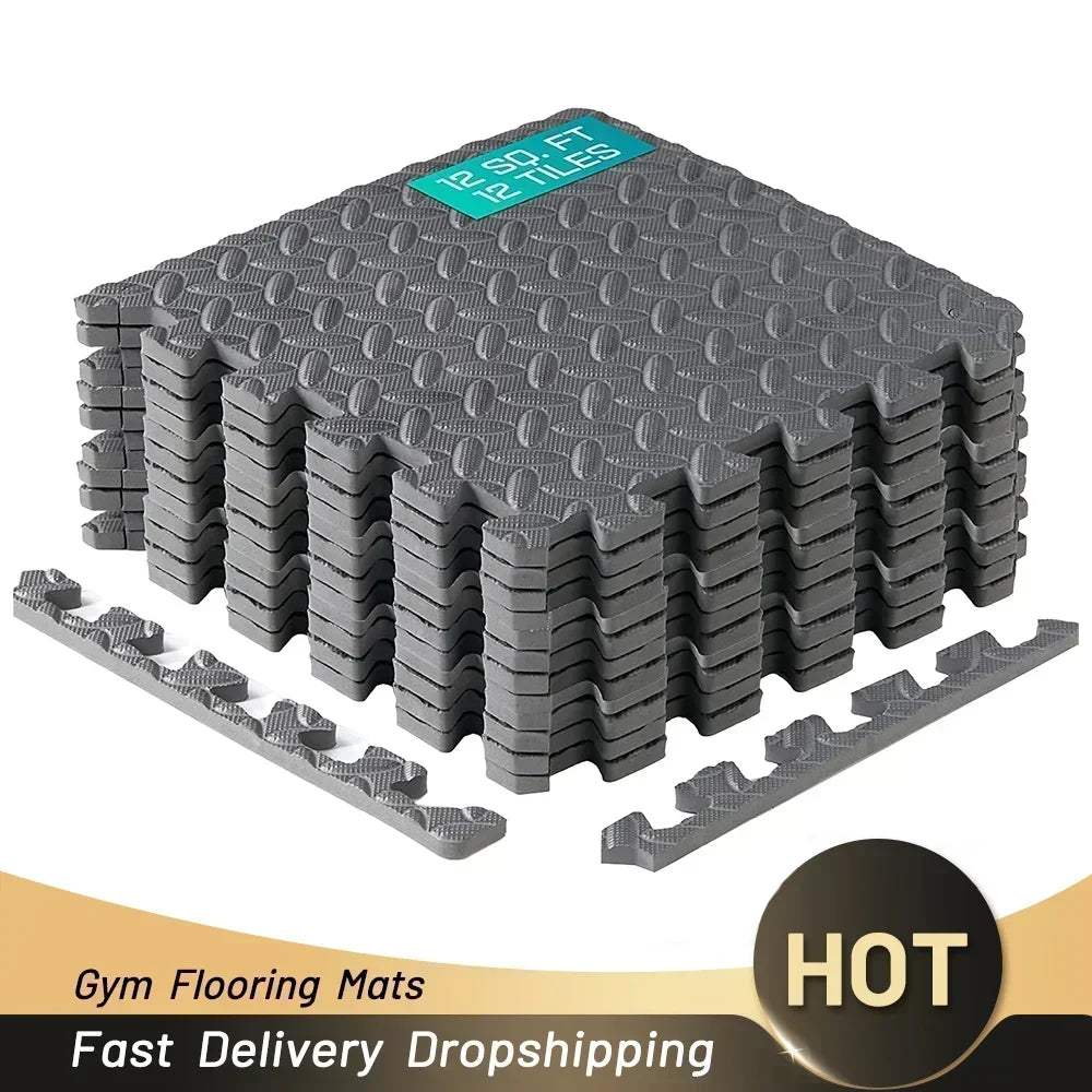 4 20Pcs Puzzle Fitness Mat Eva Interlocking Foam Floor Tiles for Home Gym Home Gym Equipment Mat Non Slip Floor Mat for Kids