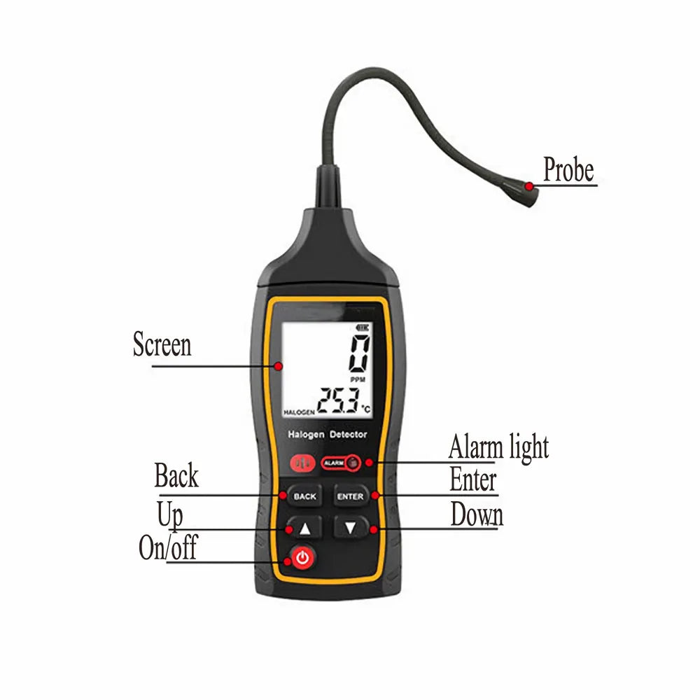 Halogen Leak Detector Air Conditioning Refrigeration Detect Tool Sound Light Vibration Alarm Refrigeration System R22a R134a