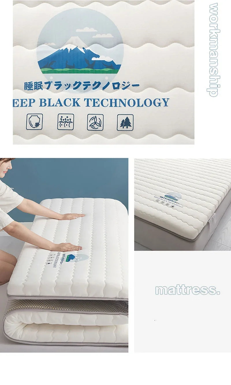 Mattress Topper Knitted Cotton Soft Foam Tatami Mattresses Intercalated Latex Thickened Sponge Cushion Folding Mattresses Mat