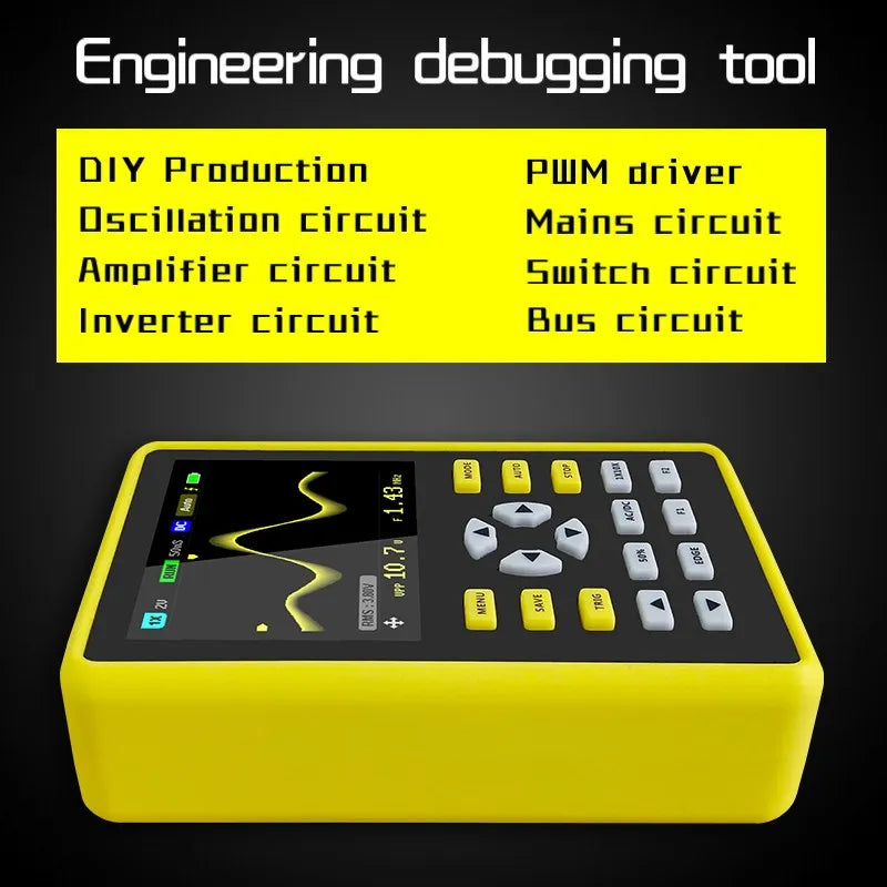 FNIRSI 5012H Handheld Digital Oscilloscope 500MS/s Sampling Rate 10MHz Analog Bandwidth 2.4 Inches Support Waveform Storage