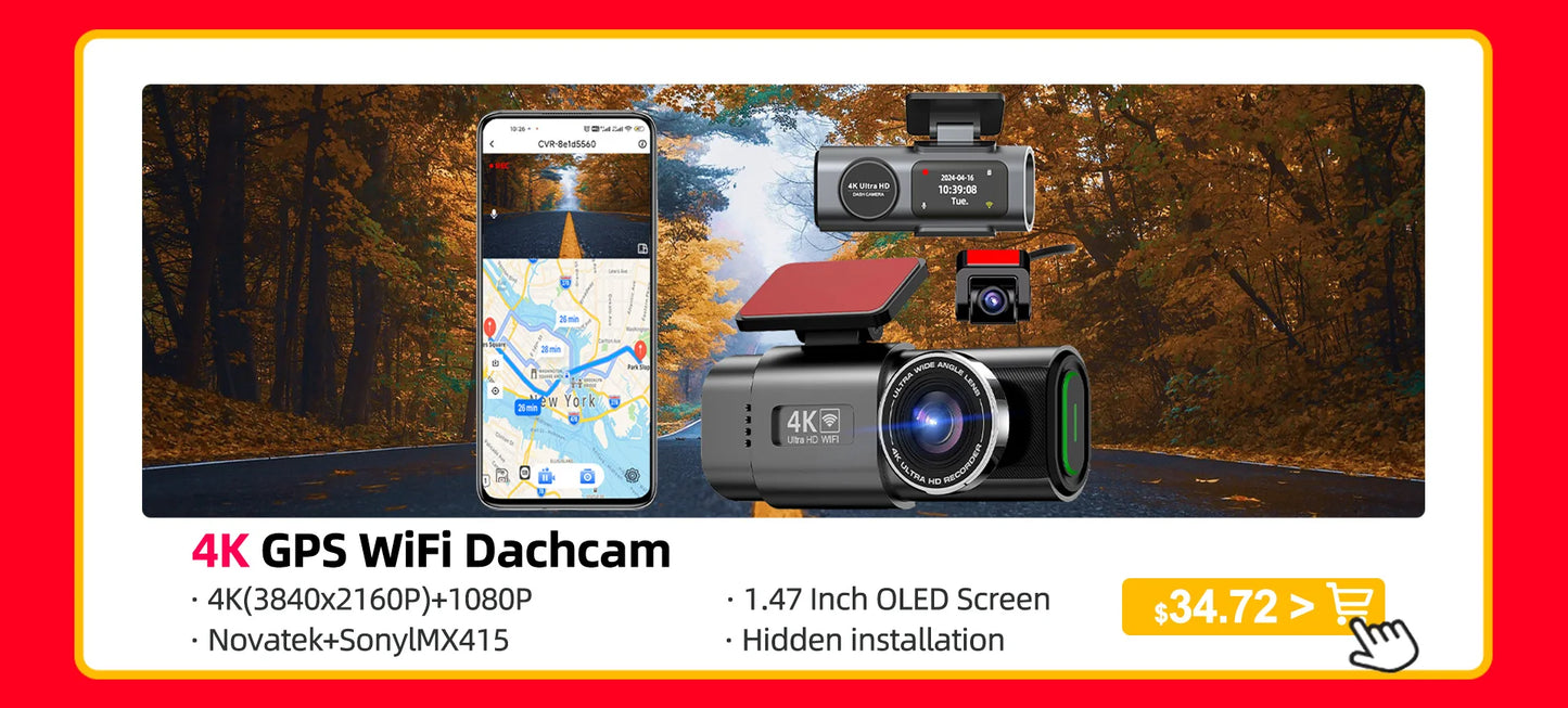 E-ACE 10 Inch Car DVR Mirror Video Recorder 1080P Touch Screen Dashcam For Car Dual Lens Streaming Driving Recorder Dash Camera
