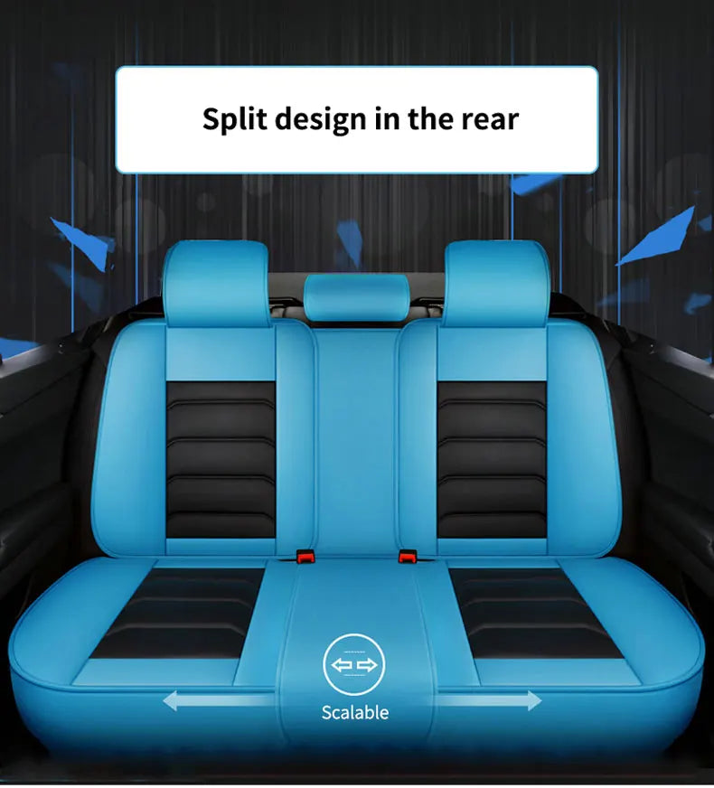 4 Pc Car Accessories Most Comfortable Cute Waterproof Nappa Custom Fit Design Universal Full Set Luxury Leather Car Seat Cover