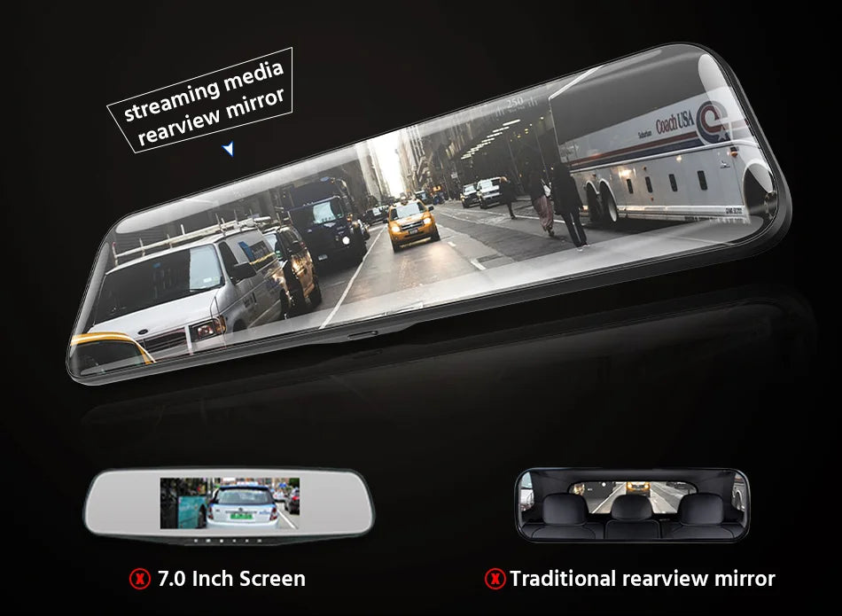 E-ACE 10 Inch Car DVR Mirror Video Recorder 1080P Touch Screen Dashcam For Car Dual Lens Streaming Driving Recorder Dash Camera