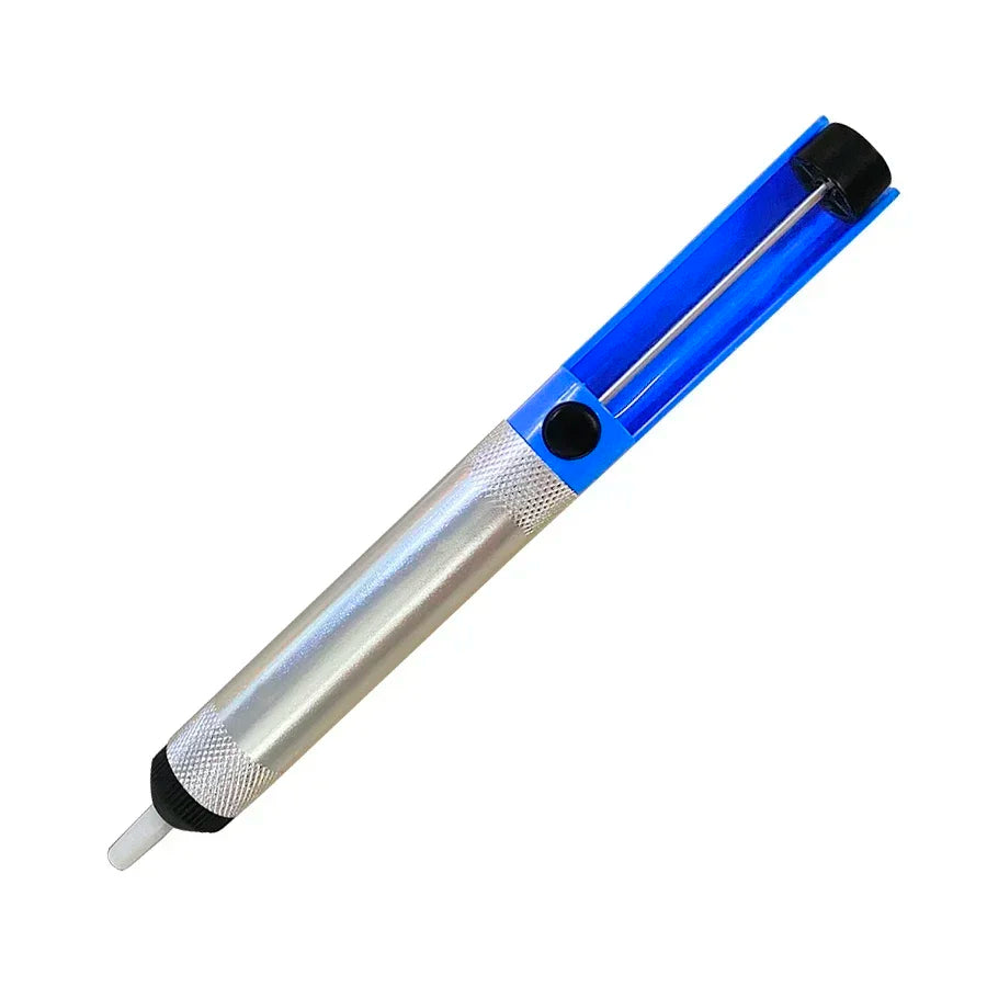 Aluminum Desoldering Pump, Solder Sucker Tool, Vacuum Tin Removal Pen for Soldering Iron, Blue Suction Device