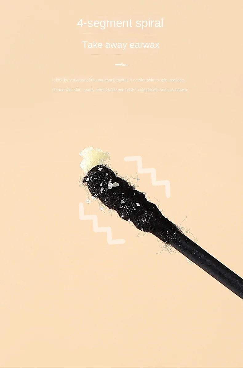 Boxed black cotton swabs Japanese earpick cotton swabs Clean Blackhead earpick disposable double-ended cotton swabs