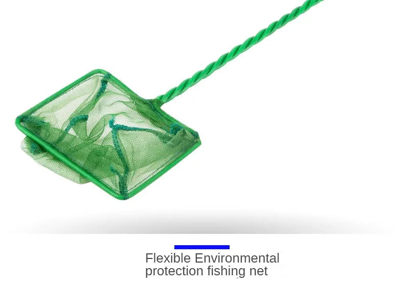 Fish Net Portable Long Fish Tank Fishing Nets Handle Round Aquariums Net Square Fish Tank Cleaning Tools Aquarium Accessories
