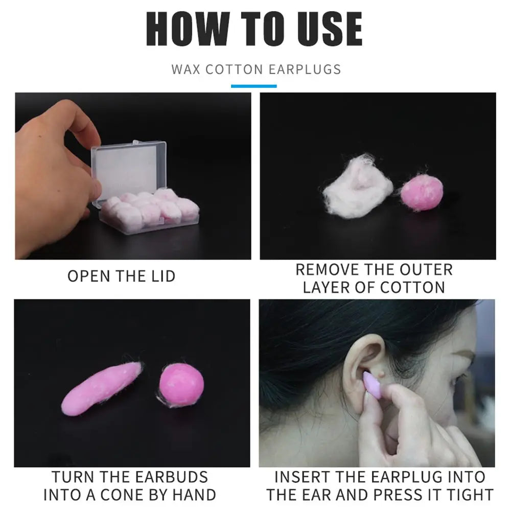 2/4/6/12/20PCS Gift Soft Wax Cotton Earplugs Wax Kneadable Ear Plugs Airplane Sound Insulation Noise Reduction Ear Plug Unisex