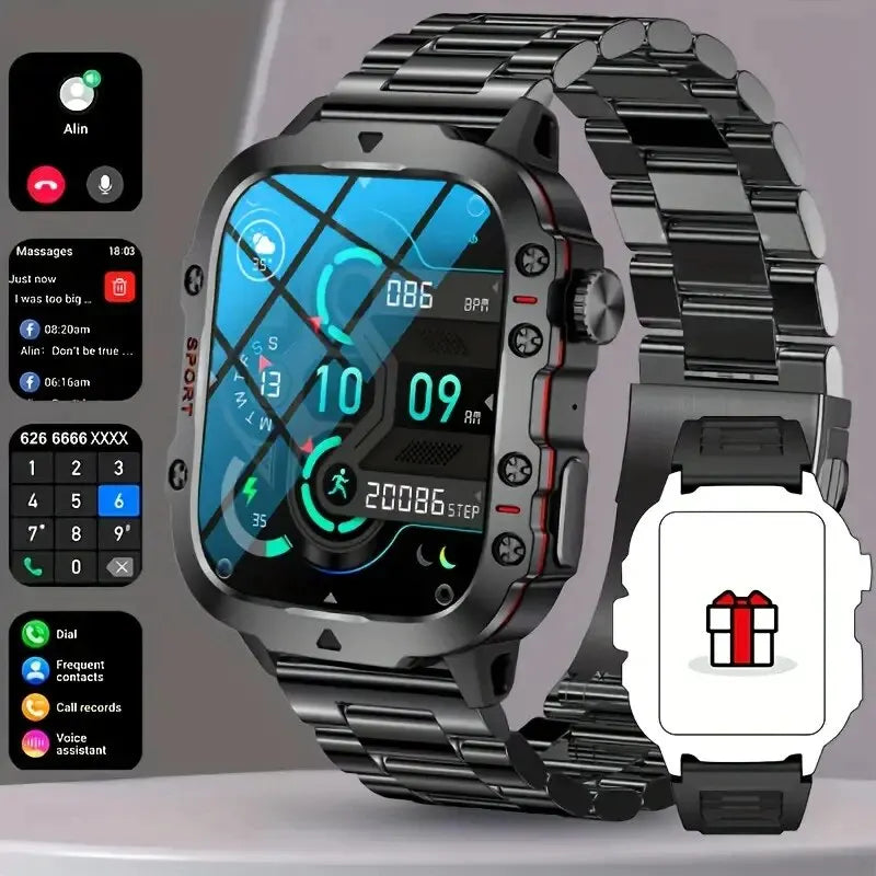 2024 Men s Smart Watch Bluetooth Call AI Voice 100 Sport Modes 420mAh
