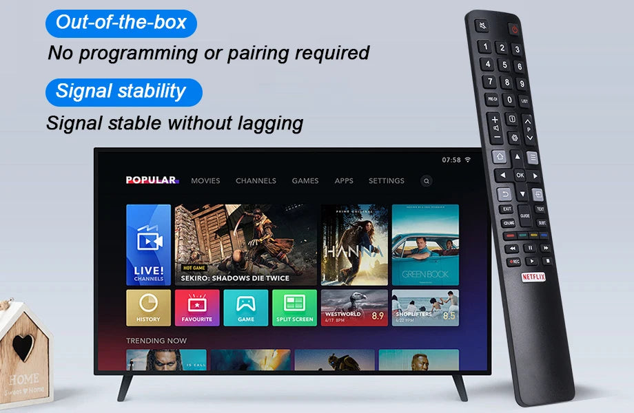 RC802N Universal Remote Control Smart TV Replacer For TCL 4K UHD LCD /LED Smart TCLTV U43P6046/U55C7006/U49P6046/U65P6046