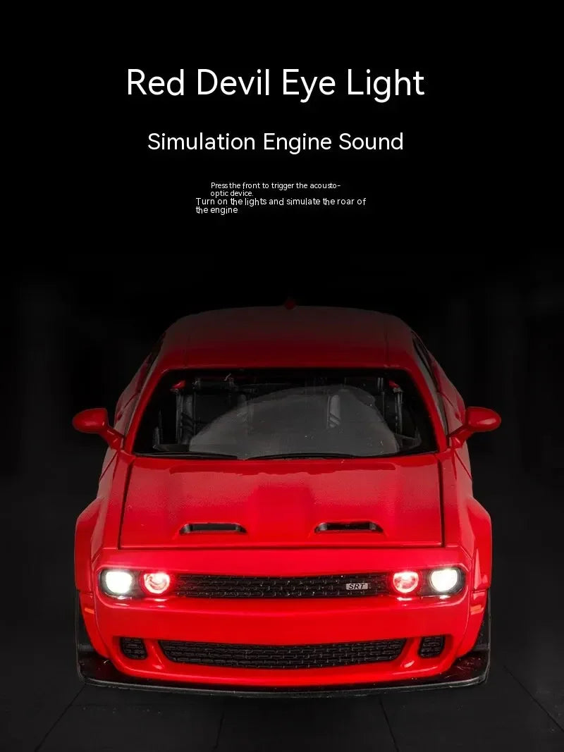 1:32Die-cast Metal Dodge Challenger Toy Car Simulation Model Can Light Up Can Drive Boring Boy's Gift Christmas Gift