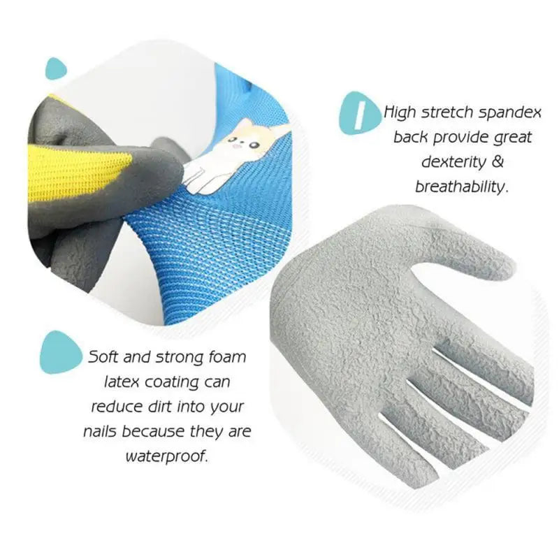 Gardening Gloves Kids Durable Waterproof Garden Work Gloves Non-Slip Children Safety Yard Work Gloves Portable Garden Supplies
