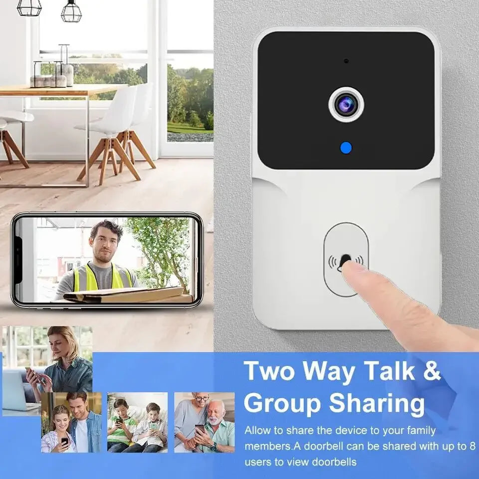 Tuya Smart Video Doorbell Wireless HD Camera PIR Motion Detection IR Alarm Security Door Bell Wi-Fi Intercom for Home Apartment