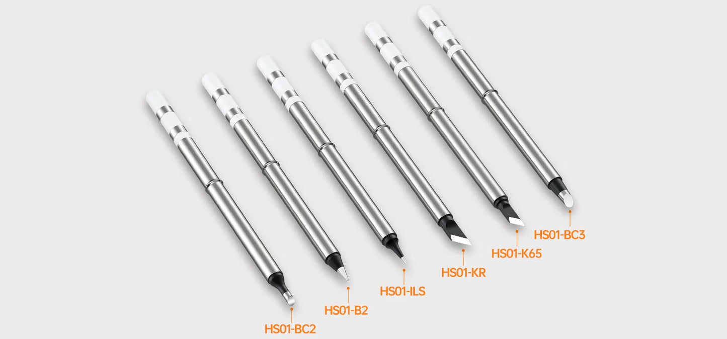 FNIRSI HS-01 Soldering Iron Tip HS01-BC2 B2 ILS KR K65 BC3 Internal Heating Type Lead Free Soldering Station Kit