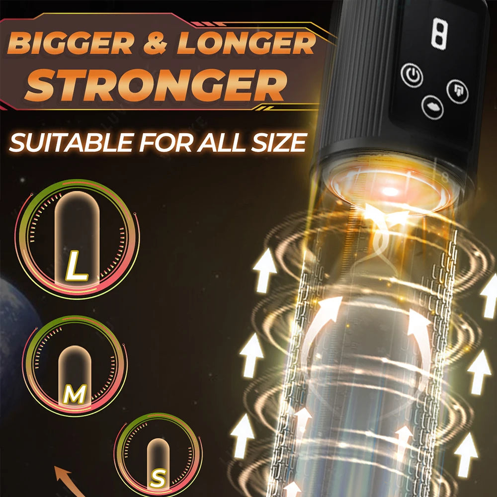 Electric penis pump expanding simulation vacuum pump expanding extension pump male masturbator penis bigger coach adult sex toys