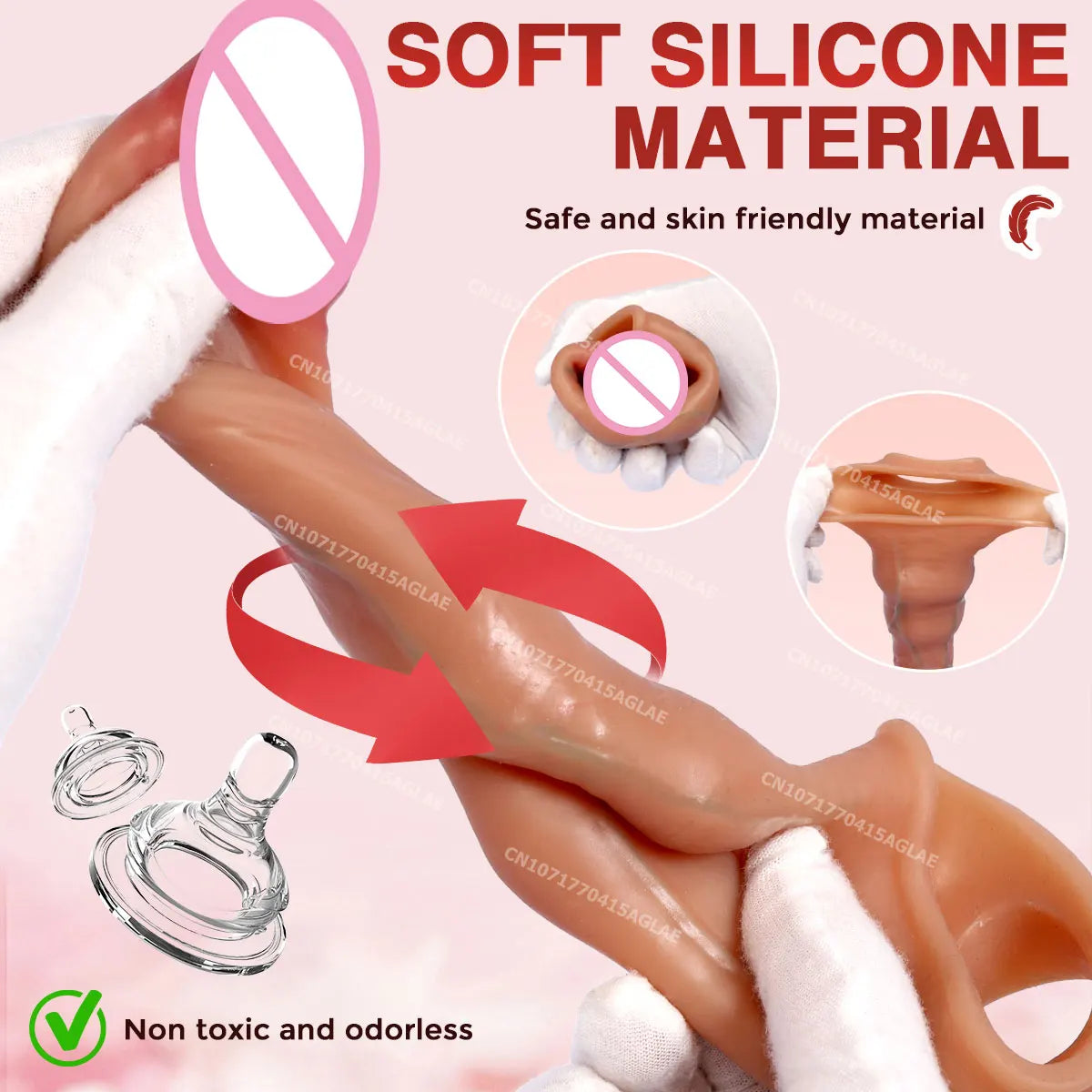 HESEKS Silicone Penis Sleeve Extender Realistic Hollow Dildo Reusable Cock Enhancer Ring Large Condom Male Sex Toys for Men 18+