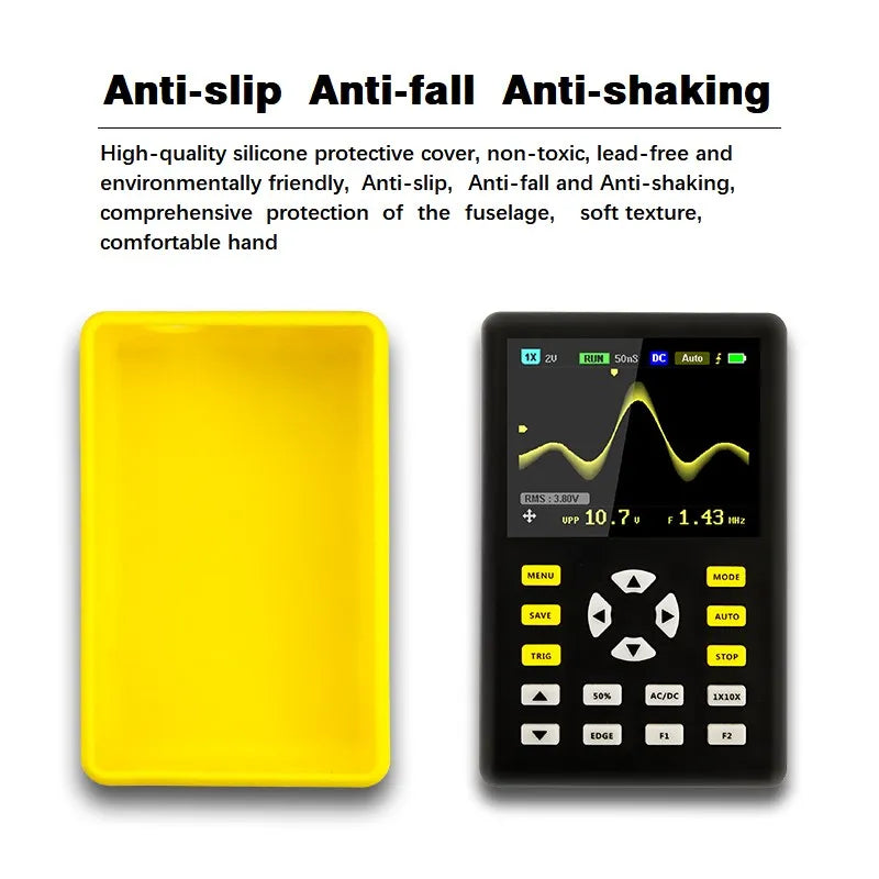 FNIRSI 5012H Handheld Digital Oscilloscope 500MS/s Sampling Rate 10MHz Analog Bandwidth 2.4 Inches Support Waveform Storage