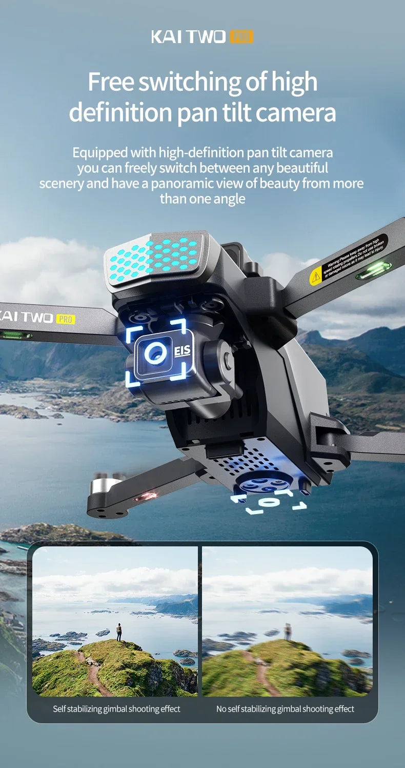 KAI TWO PRO GPS Drone 4K Professional 8K Three Axis Self Stabilization HD Camera 360° Obstacle Avoidance Brushless RC Quadcopter