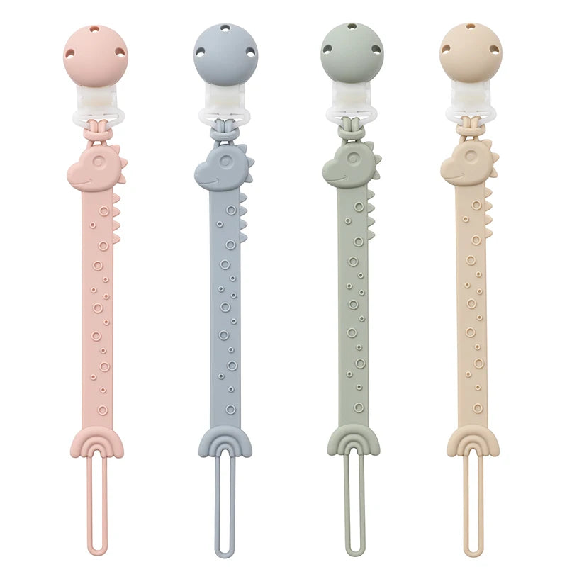 One-Piece Silicone Pacifier Clip Holder, Soft Flexible Pacifier Clips Binky Clips for Baby Boys and Girls, Baby Accessories