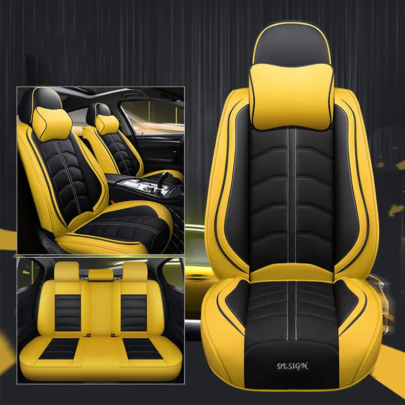 4 Pc Car Accessories Most Comfortable Cute Waterproof Nappa Custom Fit Design Universal Full Set Luxury Leather Car Seat Cover