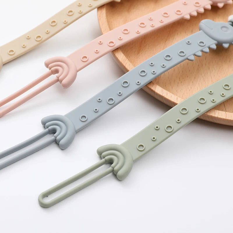 One-Piece Silicone Pacifier Clip Holder, Soft Flexible Pacifier Clips Binky Clips for Baby Boys and Girls, Baby Accessories