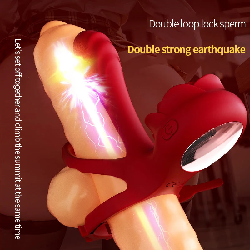 Bluetooth APP Cockring Penis Ring Vibrator for Men Women Clitoris Stimulator Cock Rings Delay Ejaculation Sex Toys for Couple