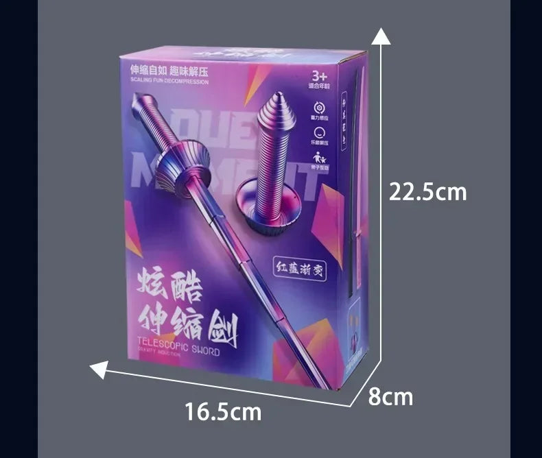 3pcs Katana 3d Printing Spiral Sword Gravity Retractable Sword Swinging Knife Creative Decompression Model Toy