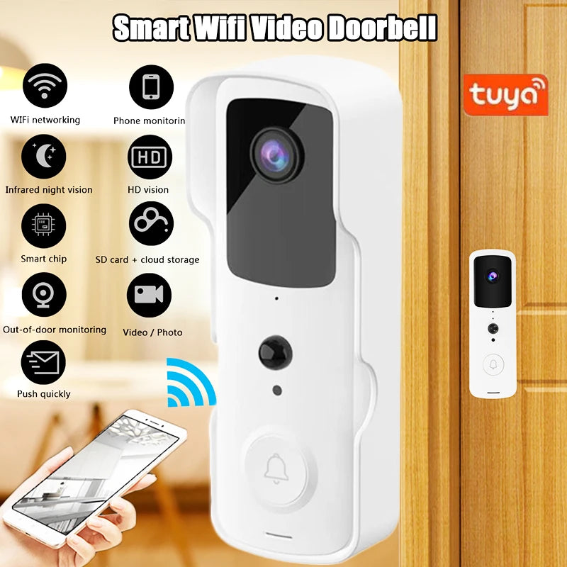V30 Tuya Smart Video Doorbell Wireless WiFi 1080P Video Intercom Door Bell Two-Way Audio Works With Alexa Echo Show Google Home