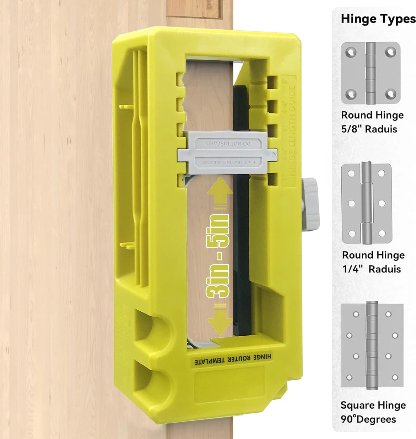 New Door Hinge Routing Jig And Hinge Jig Plastic 3‑5in Length 1/4‑5/8in Radius Hinge Router Template for Woodworking Tool(green)