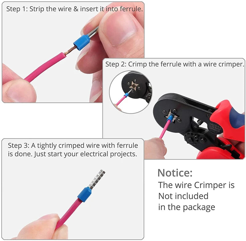 Manual Crimping Pliers HSC8 6-4A/HSC8 6-6A Tube Terminal Crimping Tool With Terminal Tip Set for Home Improvement and Electrica