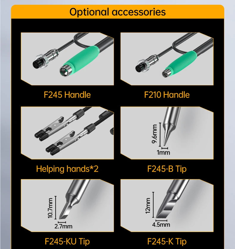 FNIRSI DWS-200 200W Rework Soldering Station C210/C245 Handle with Soldering Helping Hand Electronic Welding Repair Solder Tools