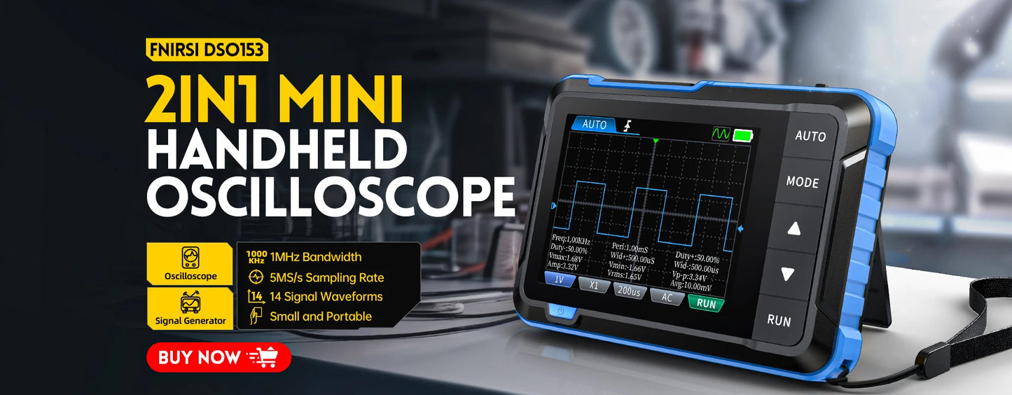 FNIRSI DSO152 Portable Mini Handled Digital Oscilloscope Auto 200KHz Bandwidth 2.5MSa/s Sampling Rate Electronics Repair Tools