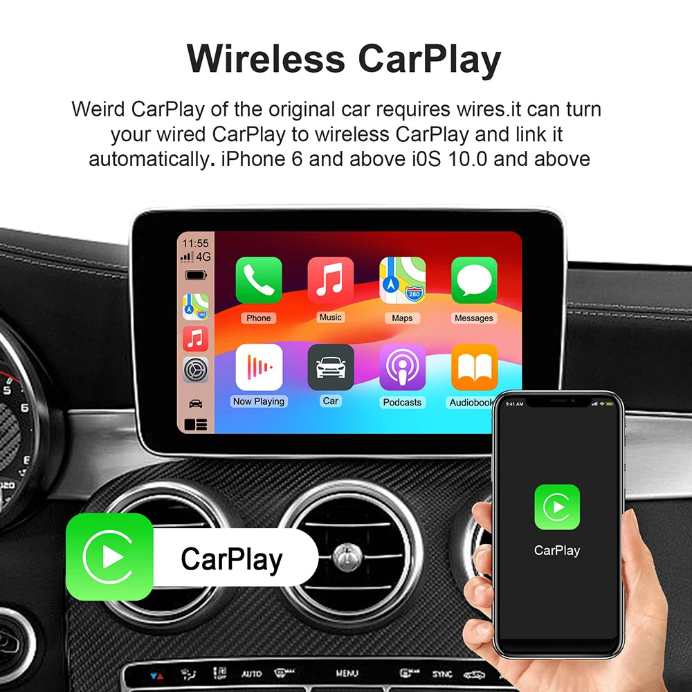 Android 13 CarPlay TV Box Wireless CarPlay Android Auto Adapter Car Multimedia Smart AI Box Support Netflix YouTube