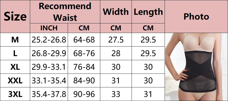 Body Shaper Waist Trainer Belt for Women Modeling Strap Mesh Intimates Girdle Belly Belt Stomach Abdomen Postpartum Belt Breath