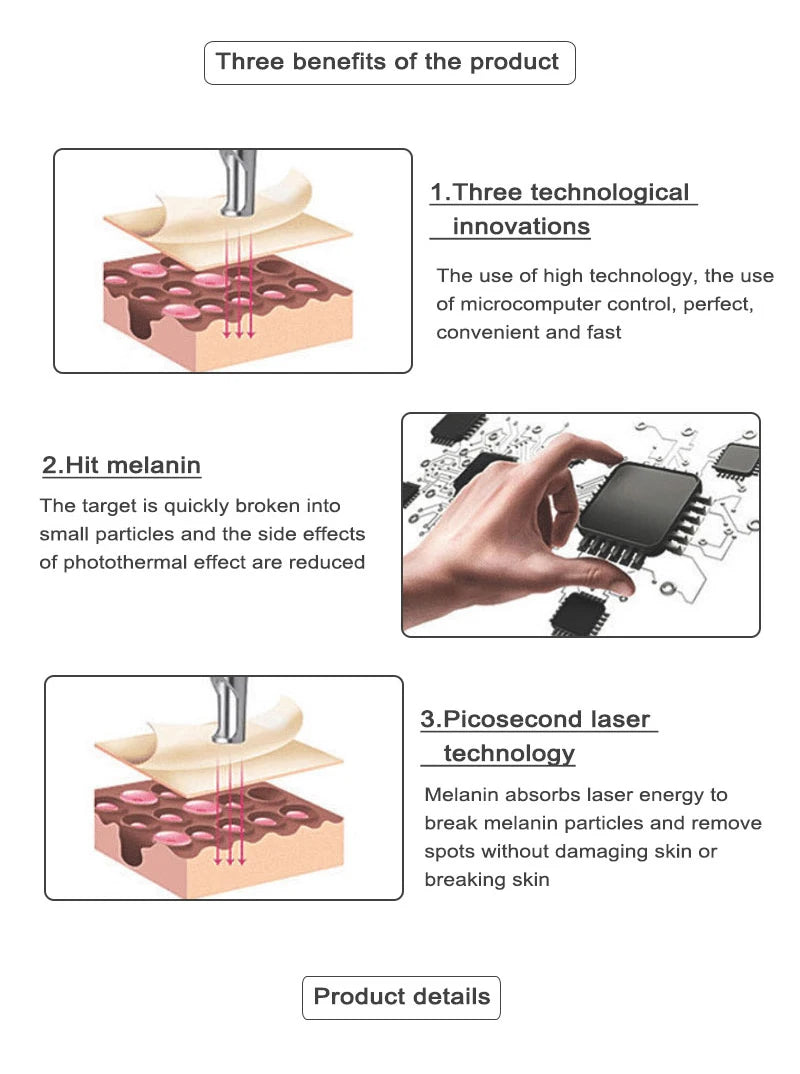 Picosecond Laser Pointer for Mole Removal Dark Spot Removal Pen Tattoo Acne Skin Pigment Portable Removal Machine Beauty Device