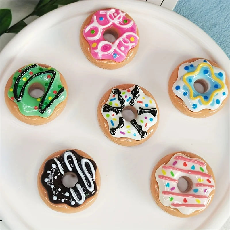 6pcs Adorable Mini Donut Shaped Refrigerator Magnets - Colorful Kawaii Decals for Fridge, Whiteboard, and Office Kitchen Decor