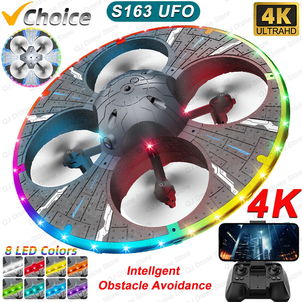 S163 RC Drone 4K Professional HD Camera Foam UFO Obstacle Avoidance Ai