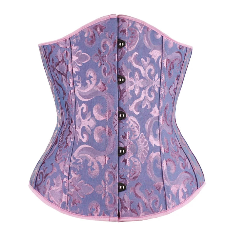 Underbust Corset Floral Push Up Boned Bustier Gothique Korsett For Women Front Busk Gorset Korse Sexy Women Gothic Corset