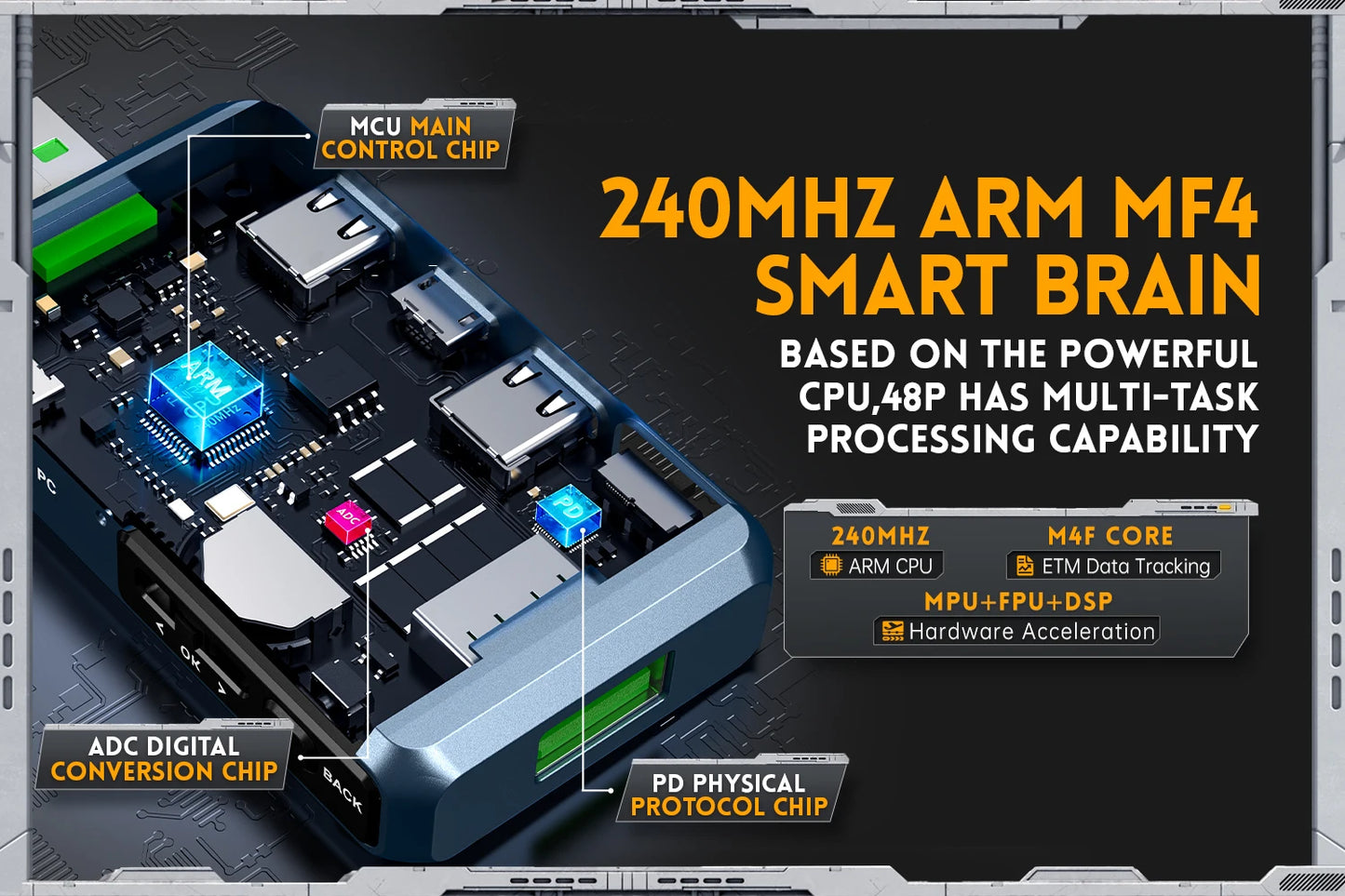 FNIRSI-FNB48P Ammeter Voltmeter USB Tester TYPE-C Fast Charge Detection Trigger Capacity Ripple Measurement with CNC Metal Shell