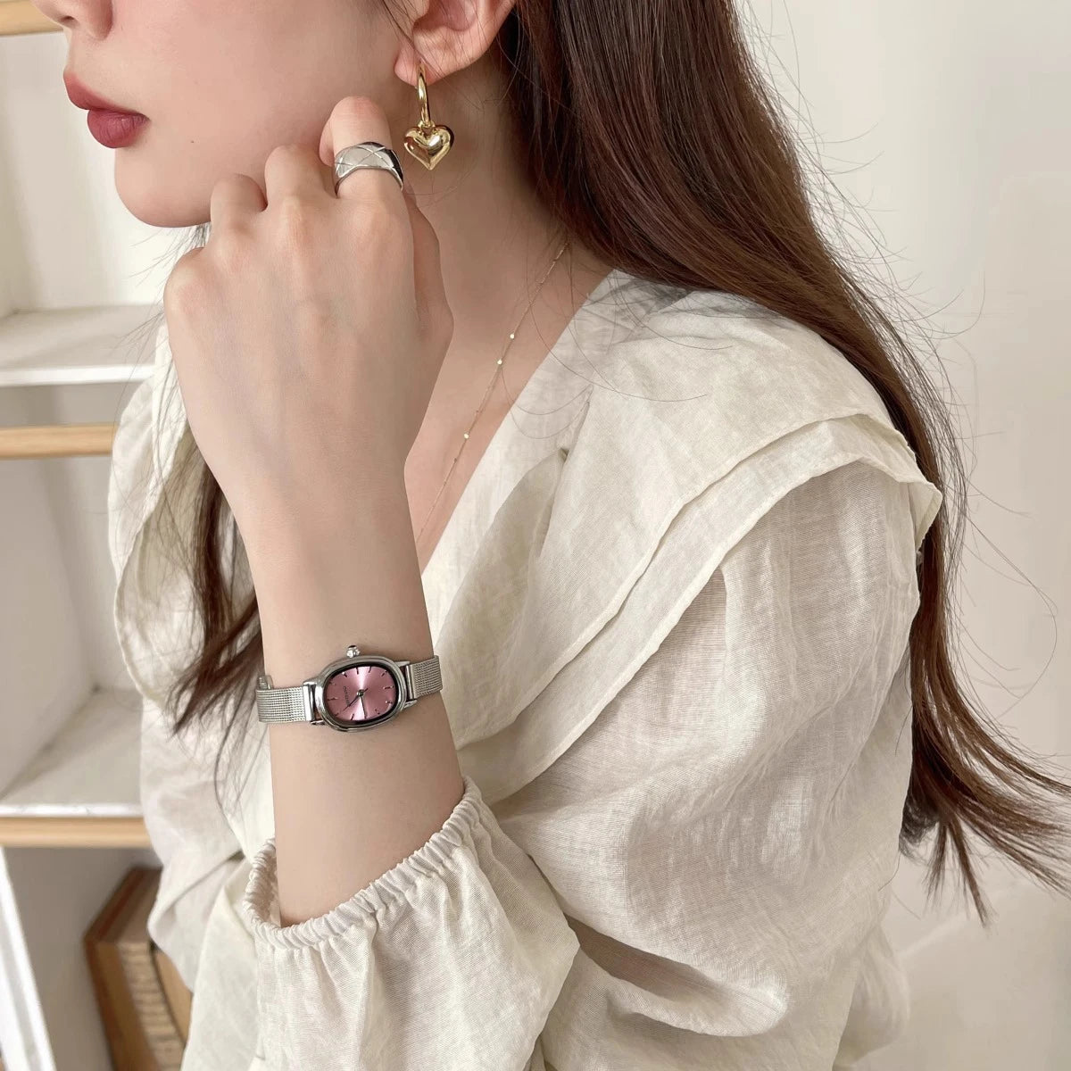 New Elliptic Watch Women Retro Fashion Ladies Quartz Wrist Watch Student Simplified Net Belt Watch Relojes Para Mujer Montre