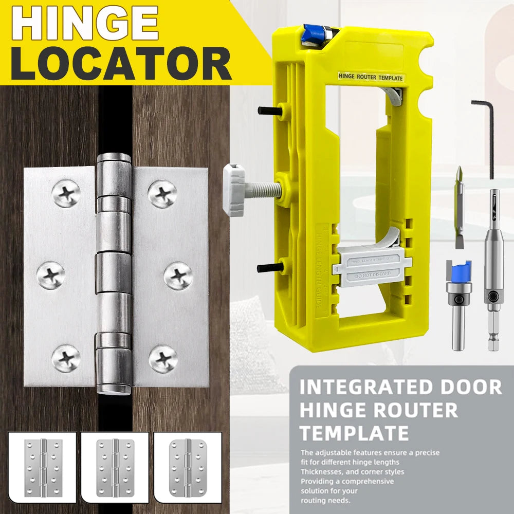 New Door Hinge Routing Jig And Hinge Jig Plastic 3‑5in Length 1/4‑5/8in Radius Hinge Router Template for Woodworking Tool(green)