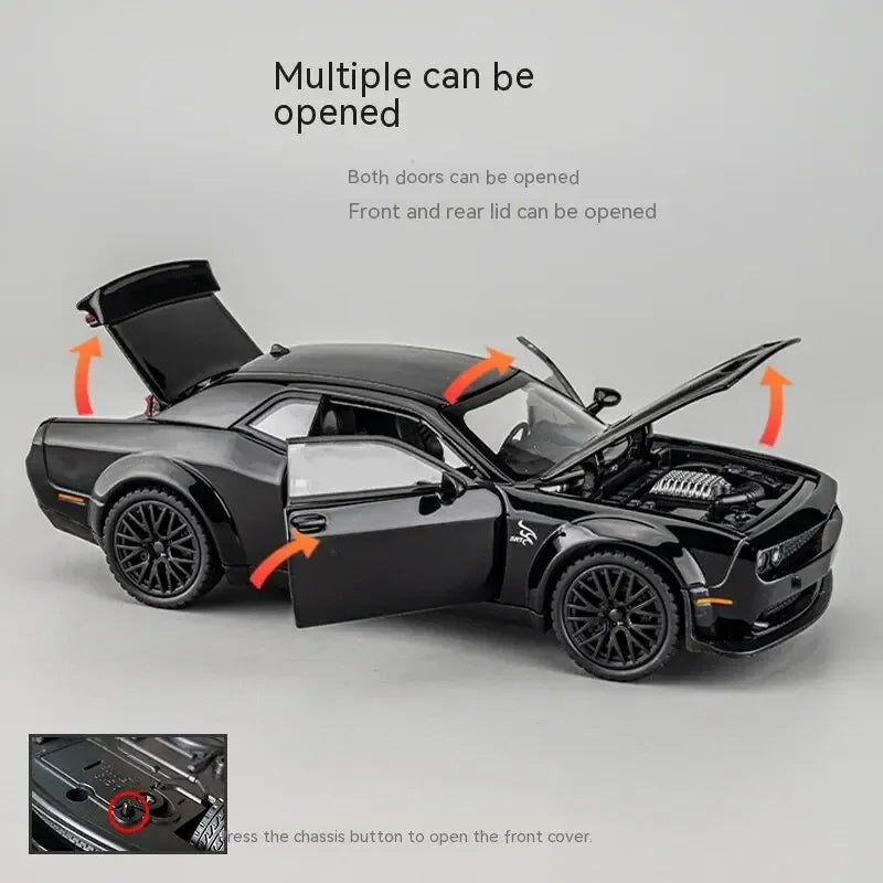 1:32Die-cast Metal Dodge Challenger Toy Car Simulation Model Can Light Up Can Drive Boring Boy's Gift Christmas Gift